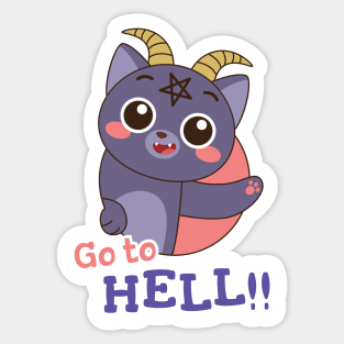 Cute Go To Hell Kitten Sticker